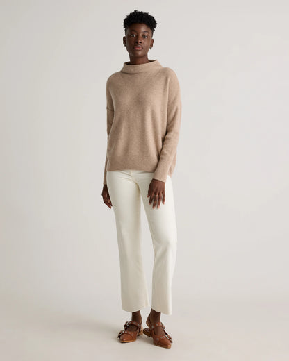 Mongolian Cashmere Funnel Neck Sweater - XS / Heather Grey