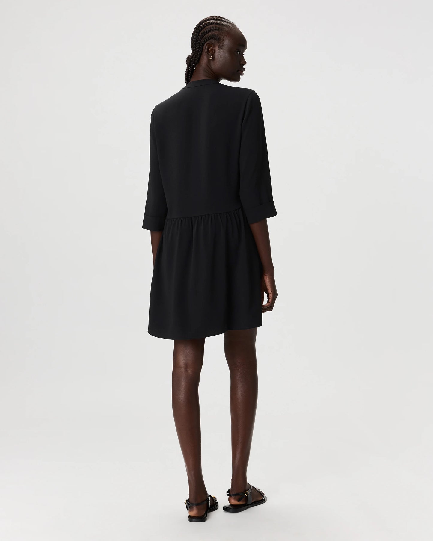 Fluid Crepe Shirt Dress - XS / Wine Tasting Red