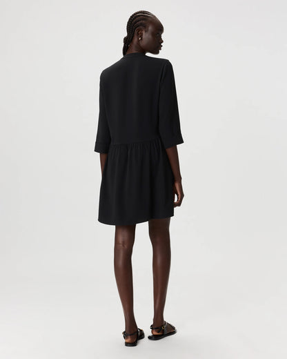 Fluid Crepe Shirt Dress - XS / Wine Tasting Red