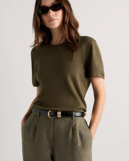 Daphne European Leather Multi Keeper Belt - XS / Black/Gold