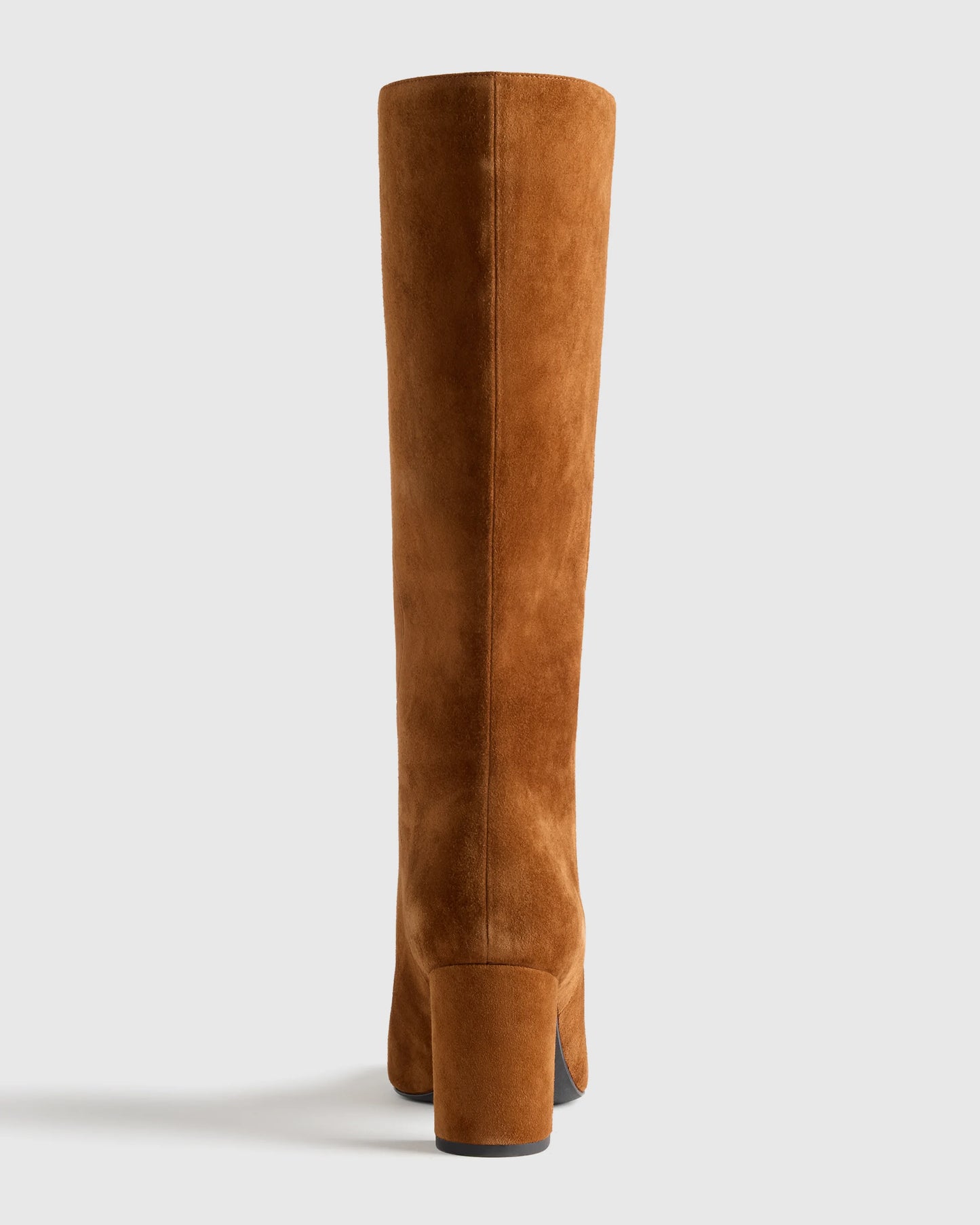 Italian Suede Block Heel Boots - 5 / Espresso Brown