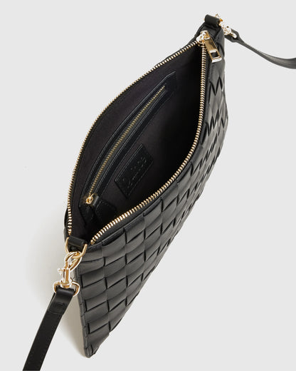 Italian Leather Handwoven Convertible Crossbody - One Size / Cognac