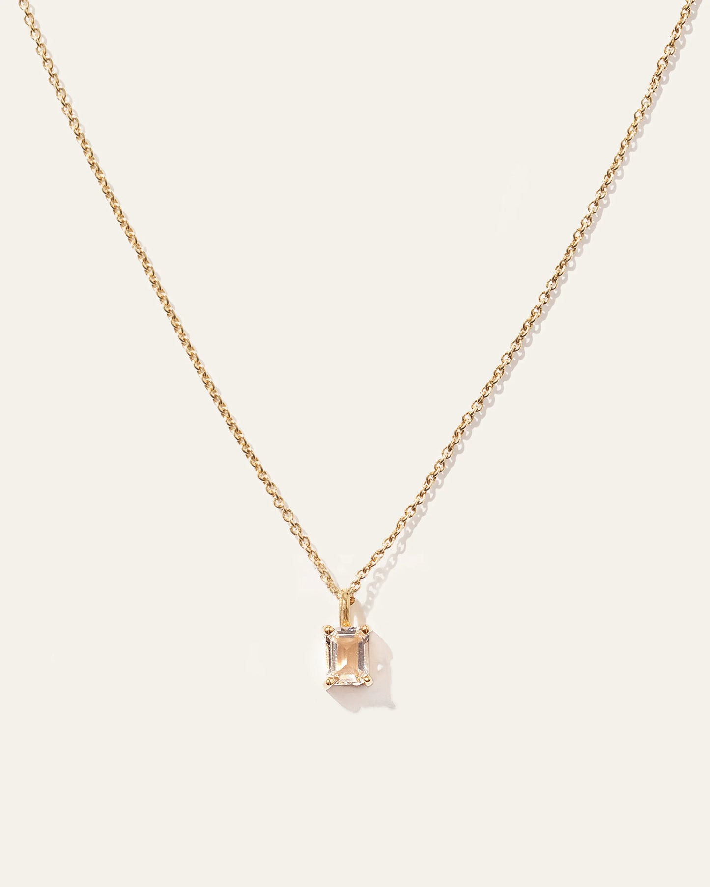 Emerald Cut Topaz Sol Pendant Necklace - One Size / Gold Vermeil