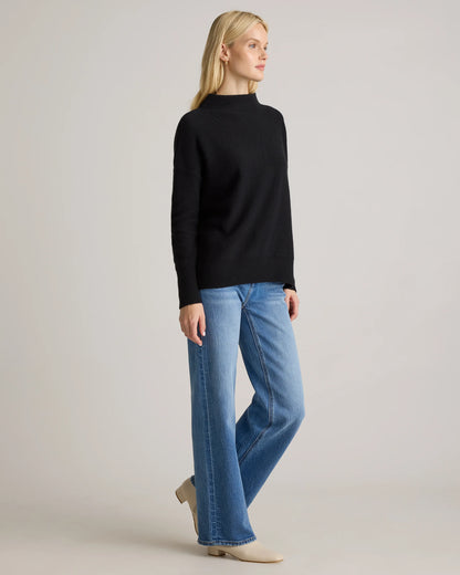 Mongolian Cashmere Funnel Neck Sweater - XS / Heather Grey