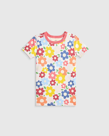 100% Organic Cotton Short Sleeve and Pant Pajama Set - 6 / Planets