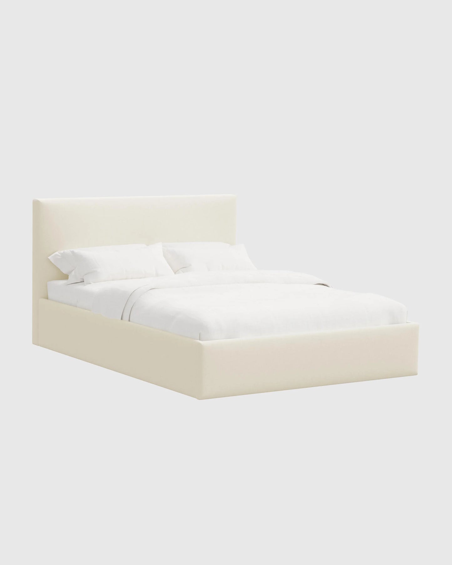 Square Bed in Performance Linen - Full / Ivory