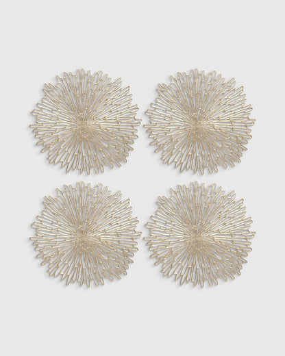 Pressed Bloom Placemats, Set of 4 by Chilewich - One Size / Champagne