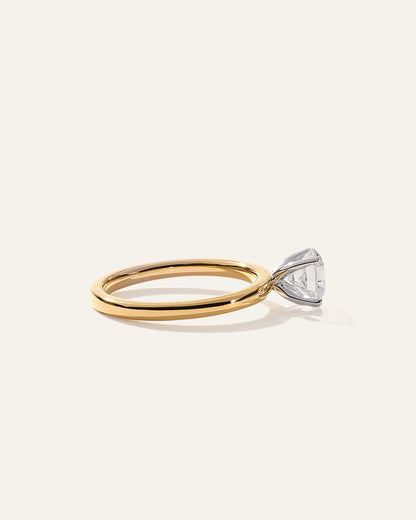 Lab Grown Diamond Round Comfort Fit Engagement Ring - 1ct - 4 / Yellow Gold