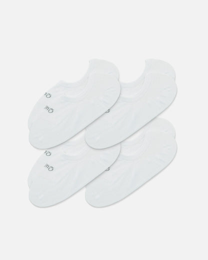 Everyday Lightweight Cotton No-Show Socks (4-pack) - S / White