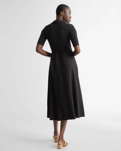 Tencel Jersey Midi Wrap Dress - XS / Brown