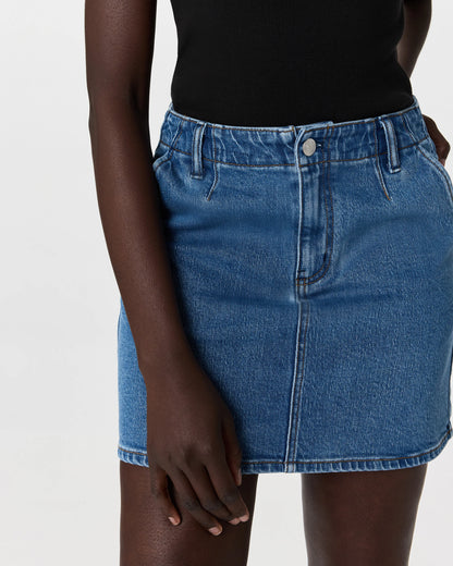 Stretch Denim Mini Skirt - 24 / Obsidian Blue