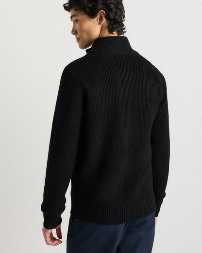 Australian Merino Wool Full Zip Sweater - S / Heather Bone
