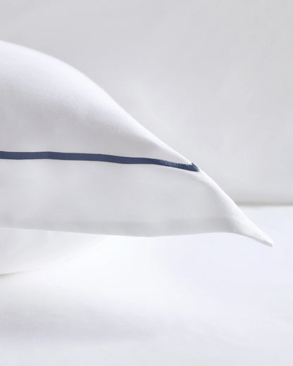 Signature Giza Cotton Sateen Embroidered Euro Sham - Euro / White/Dried Sage
