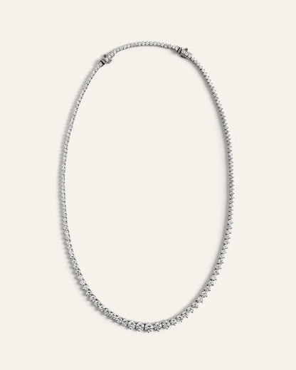 14K Gold Lab Grown Diamond Graduated Tennis Necklace - 16ctw - One Size / Yellow Gold