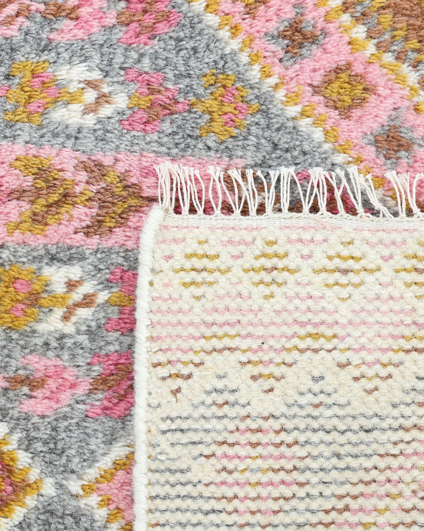 Mazi Hand-Knotted Wool Rug - 5' x 8' / Pink