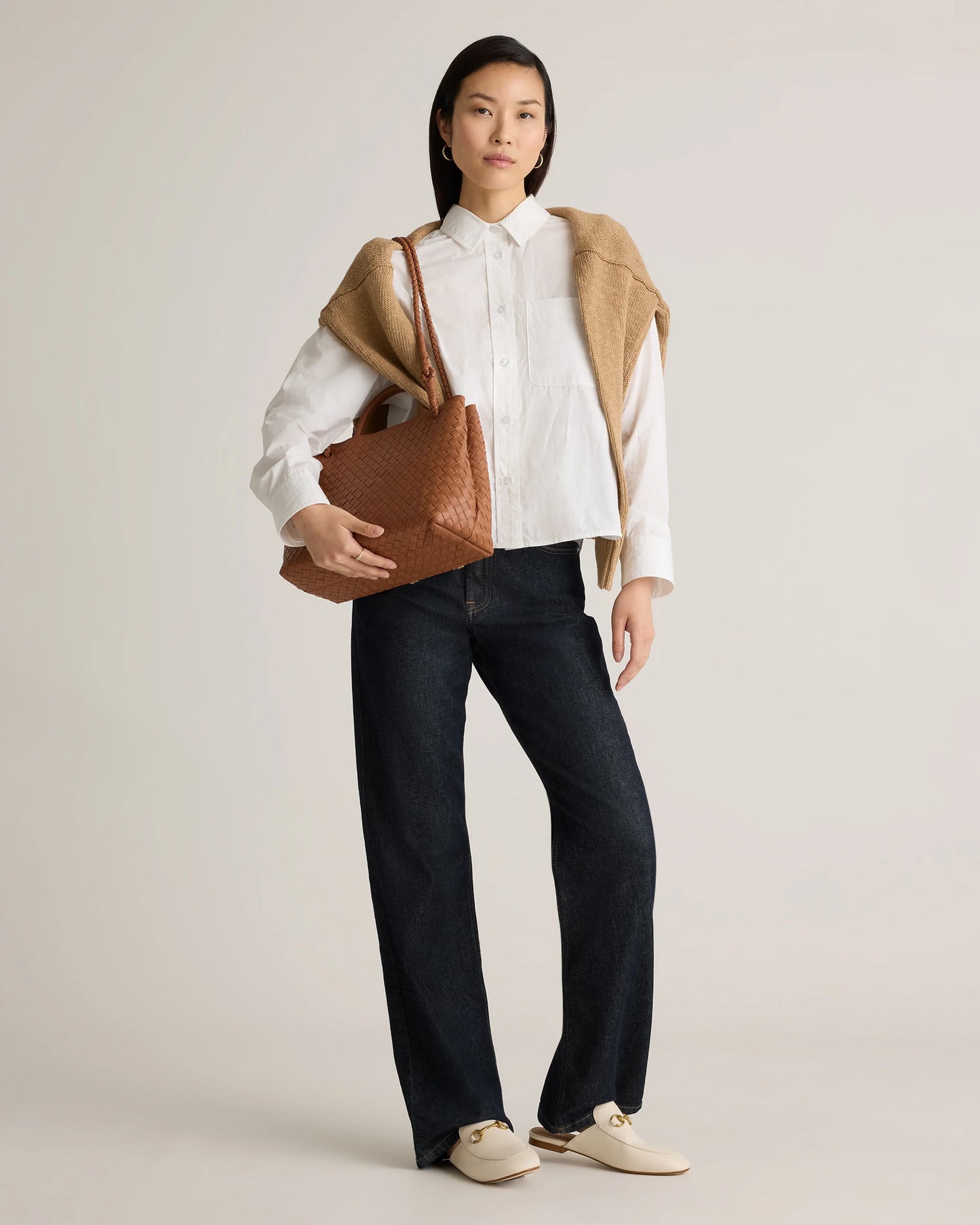 Romy Handwoven Satchel - One Size / Cognac