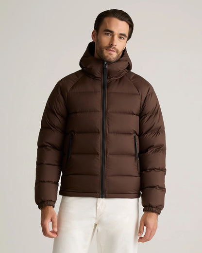 Responsible Down Puffer Jacket with Hood - S / Hot Fudge