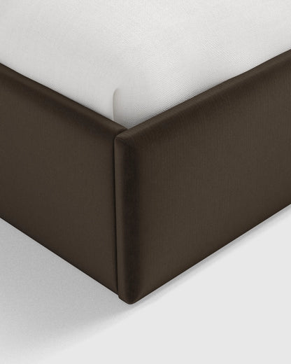 Curved Bed in Performance Velvet - Full / Walnut