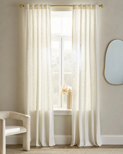 Textured Cotton Curtain - 48x84 / Ivory