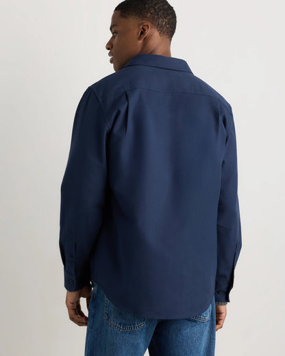 Brushed Cotton Wool Utility Overshirt - S / True Black