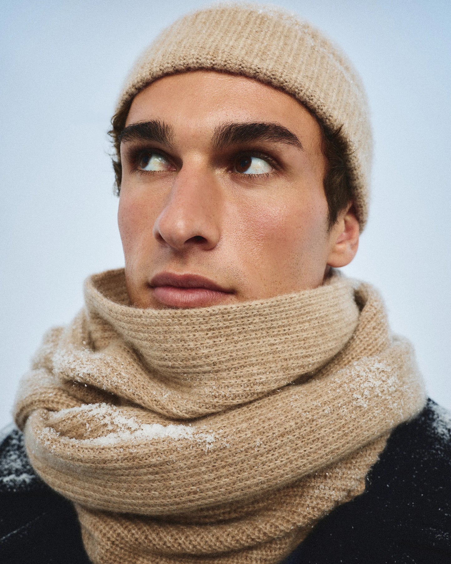 Mongolian Cashmere Ribbed Beanie - XS/S / Heather Charcoal