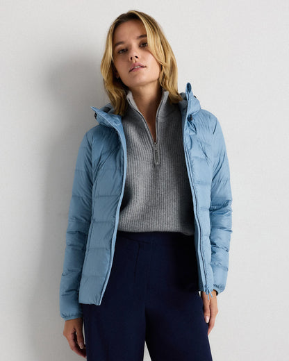 Lightweight Down Packable Puffer Hooded Jacket - XS / Navy