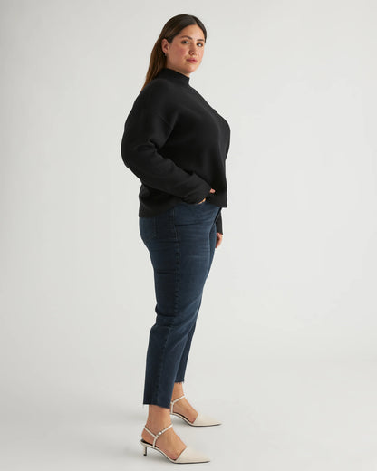 Eco-Knit Milano Stitch Mock Neck Pullover - XS / Warm Taupe