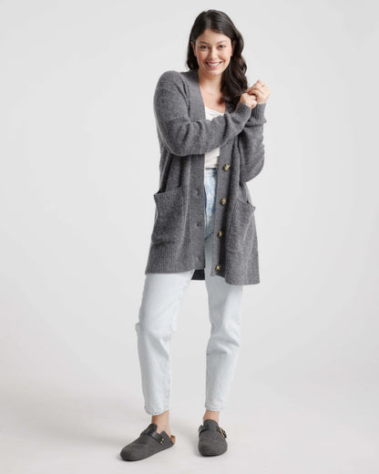 Baby Alpaca-Wool Oversized Cardigan - XS / Black