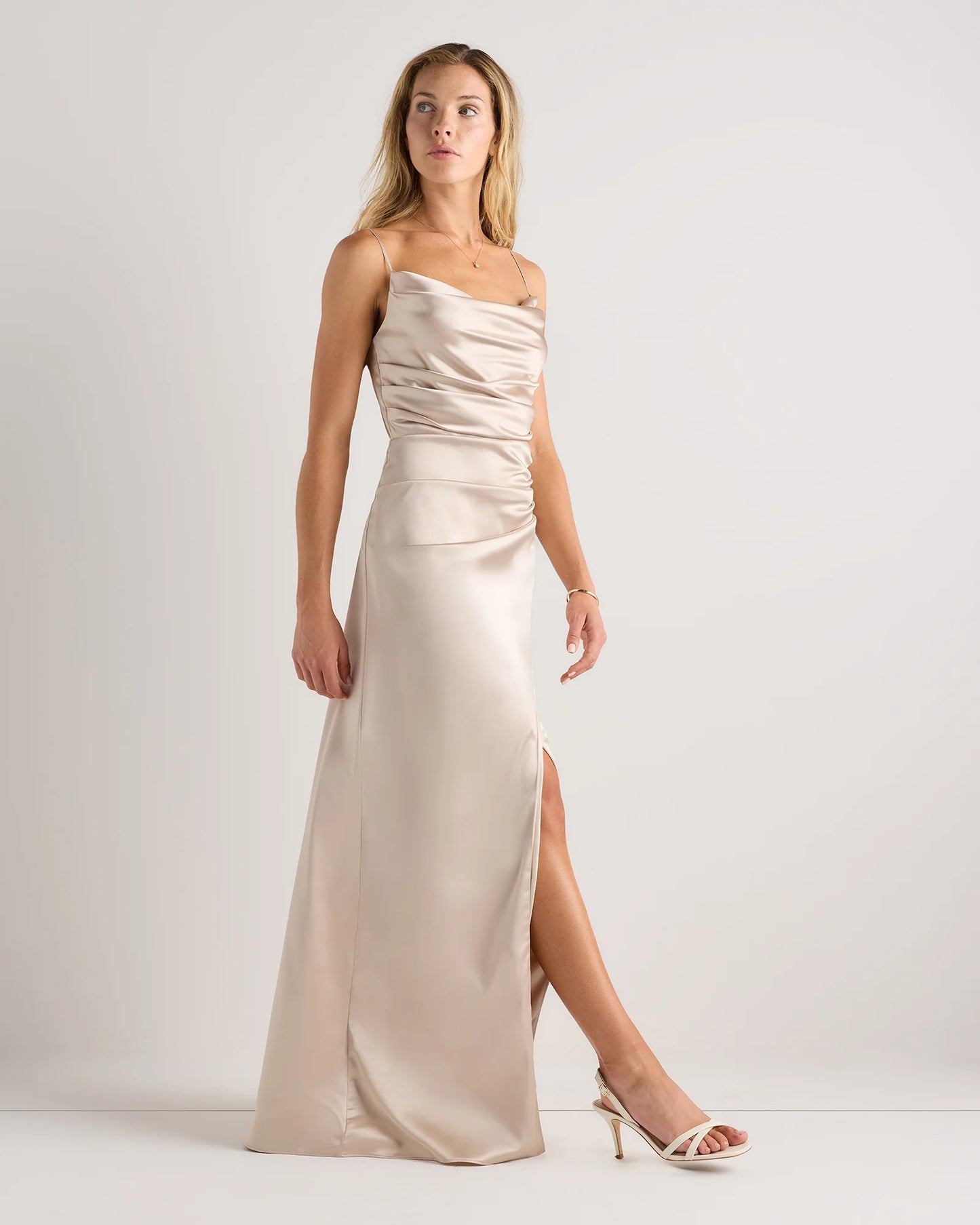Juliette Stretch Satin Dress - 0 / Garden Sage Green