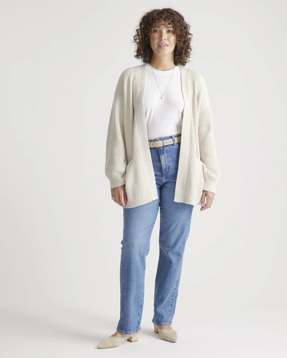 100% Organic Cotton Oversized Cardigan - XS / Camel