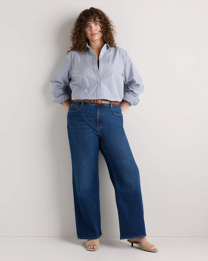 Bella Stretch Relaxed Straight Jeans - 33 / Atlantic Blue