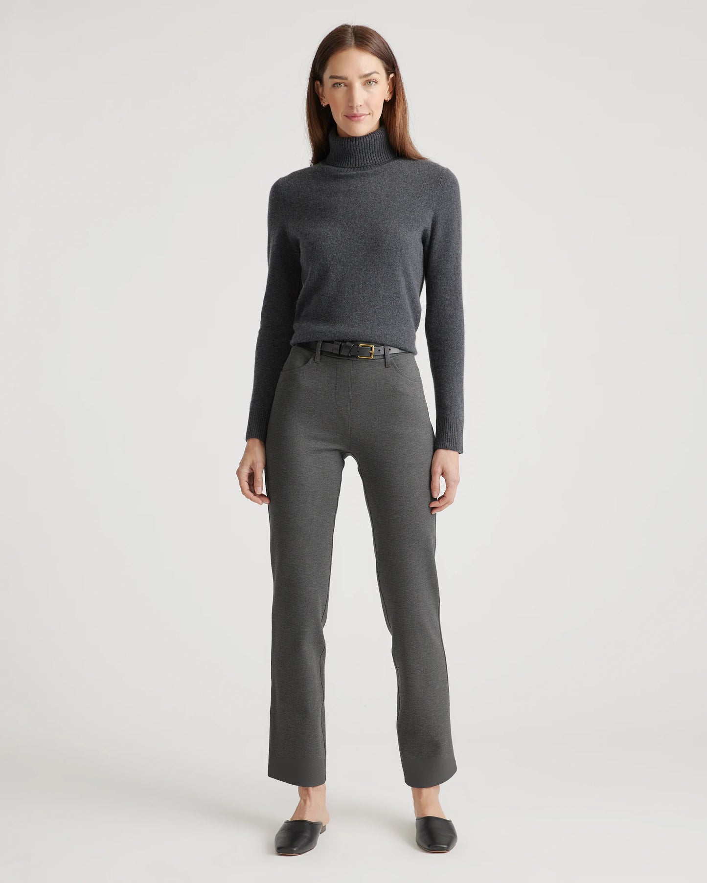 Ultra-Stretch Ponte Straight Leg 4-Pocket Pants - XS / Navy