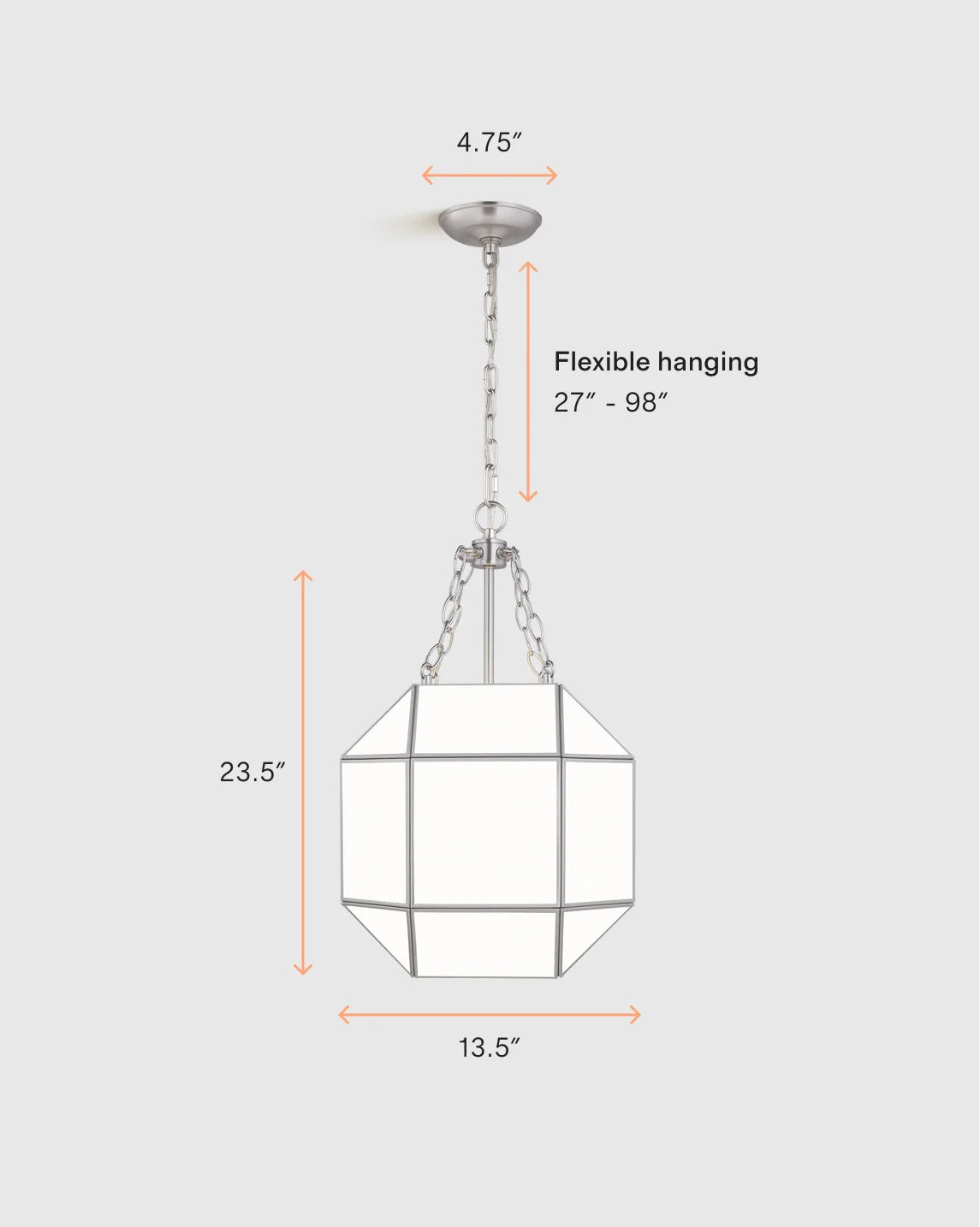 Geometric Steel Lantern Light - Small / Silver