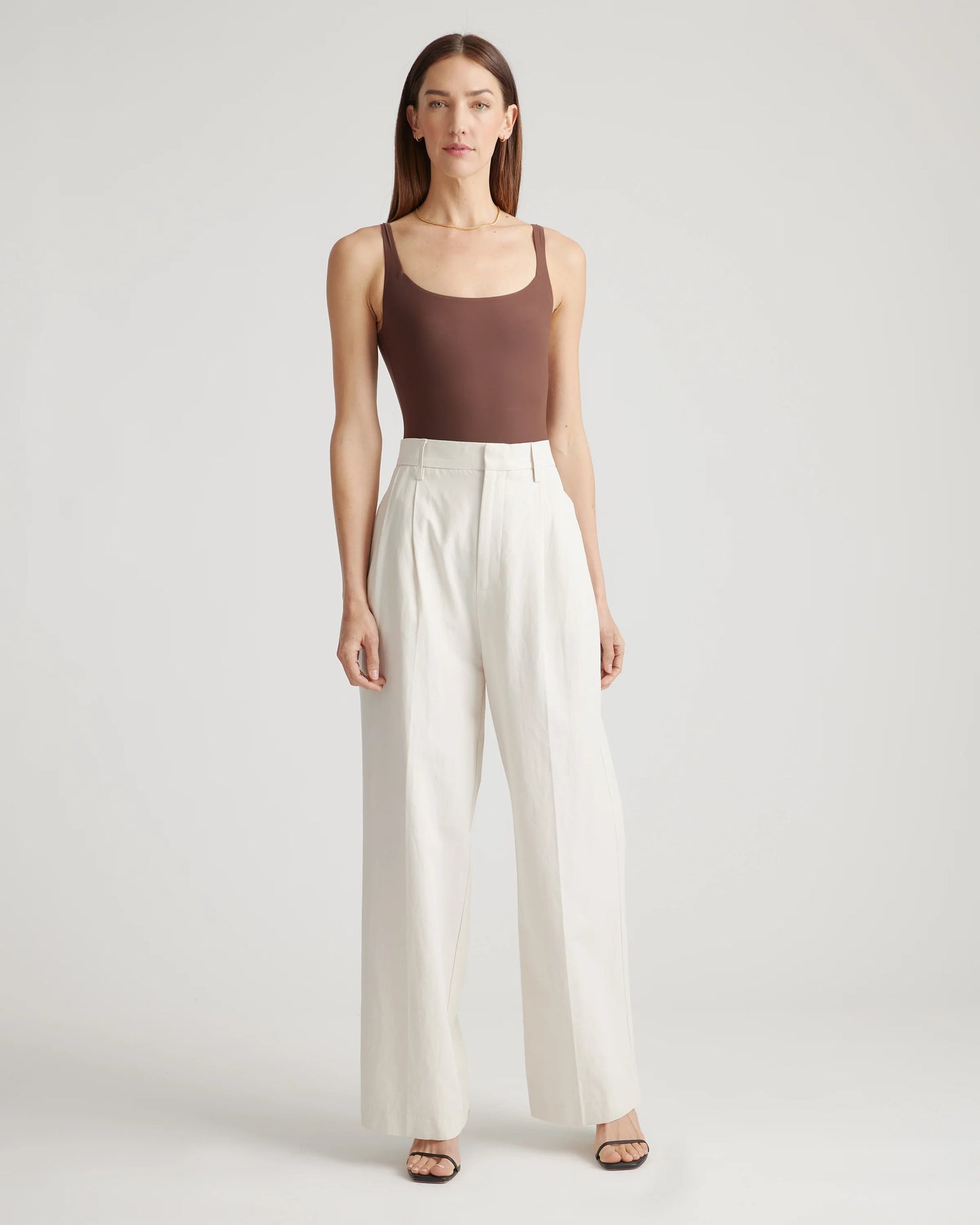 Second Skin Square Neck Tank Bodysuit - XS / Cocoa