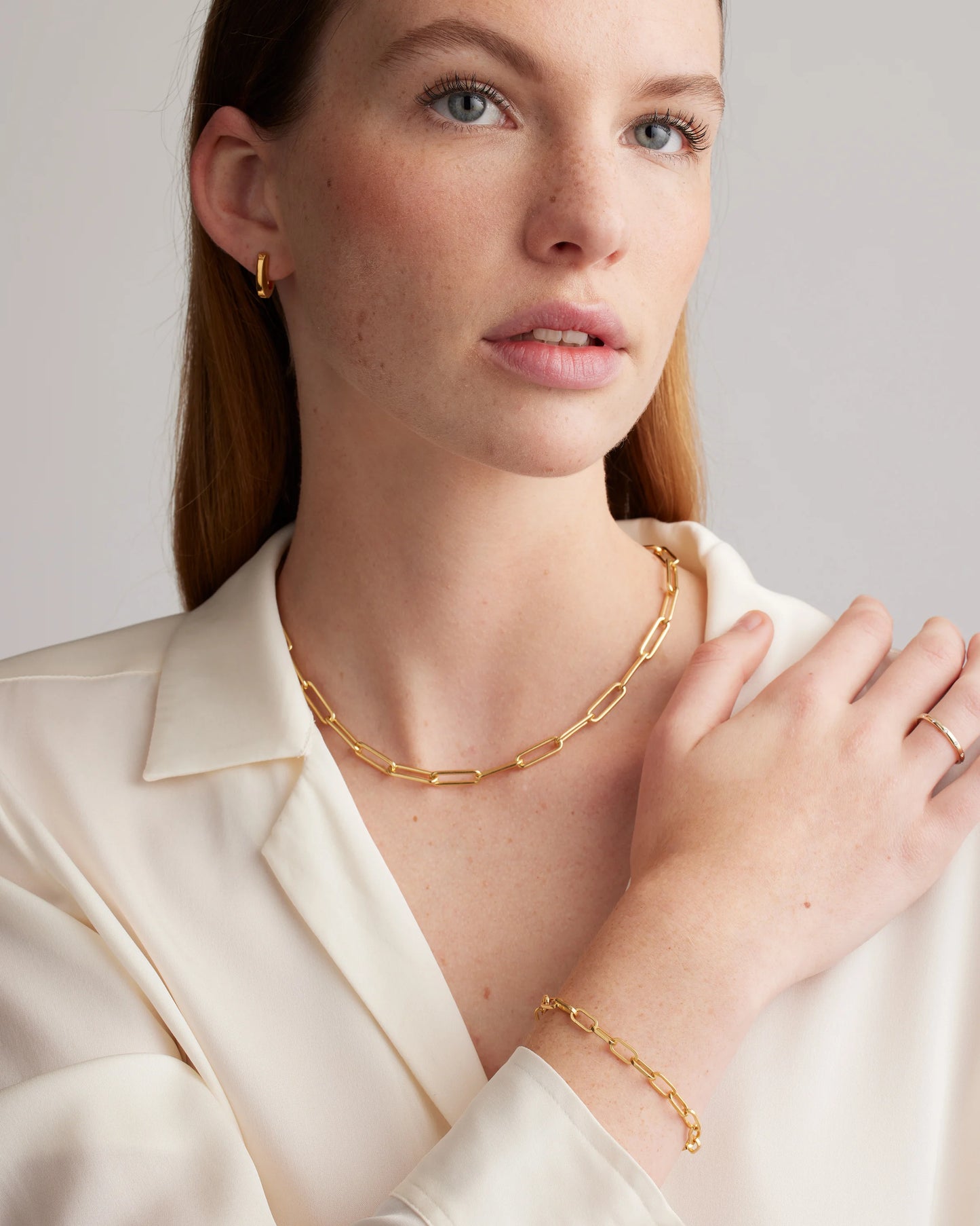 Bold Paperclip Chain Necklace - One Size / Gold Vermeil