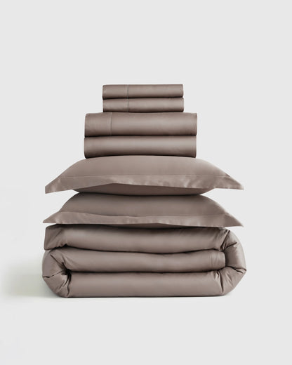 Signature Giza Cotton Sateen Deluxe Bedding Bundle - Twin / Dried Sage