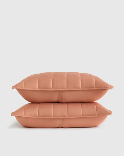 Bamboo Box Quilted Sham Set - Standard / Sage