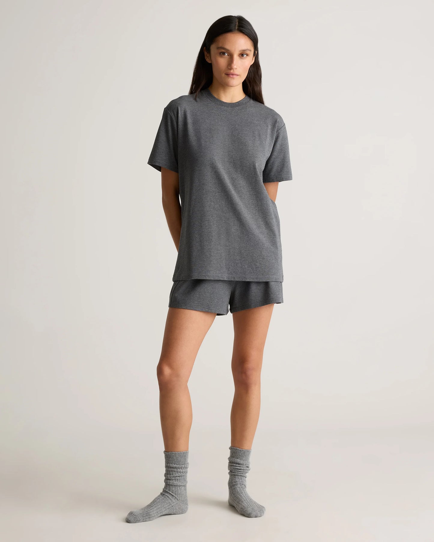 Dream Lounge Oversized Short Sleeve Pajama Set - XS / Bold Black