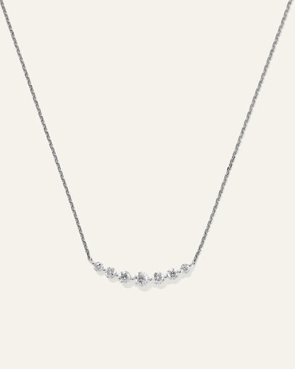 14K Gold Lab Grown Diamond Graduated Bar Necklace - One Size / Yellow Gold