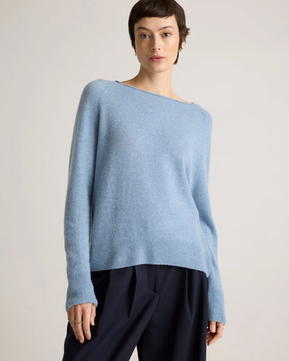 Mongolian Cashmere Boatneck Sweater - XS / Black
