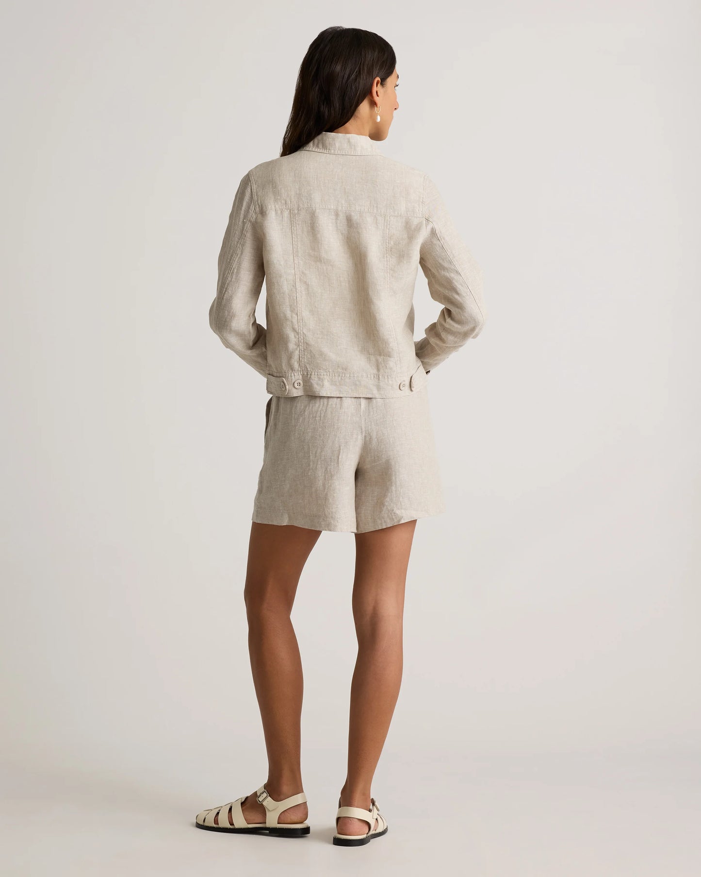 100% European Linen Jacket - XS / Flax