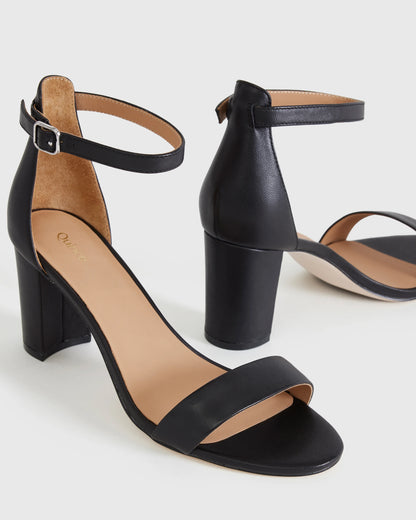 Italian Leather 65mm Block Heel - 5 / Cashew