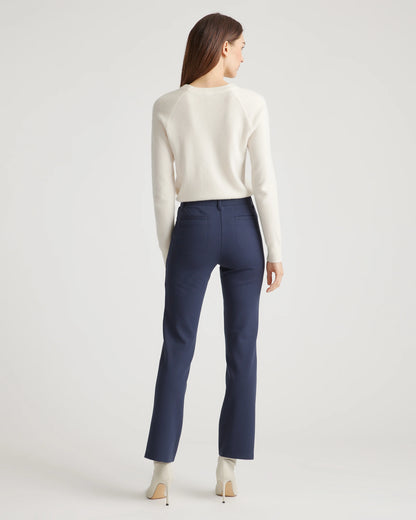 Ultra-Stretch Ponte Straight Leg 4-Pocket Pants - XS / Navy