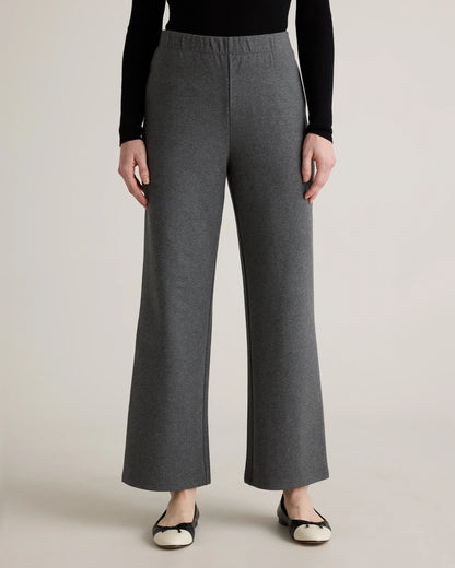 Organic Cotton Double Knit Wide Leg Pants - XS / Bold Black