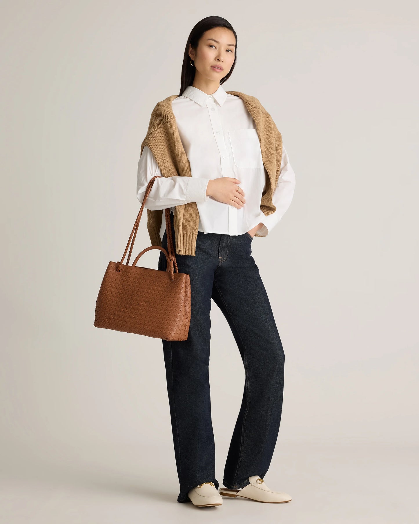 Romy Handwoven Satchel - One Size / Cognac