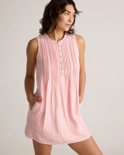 100% Organic Cotton Gauze Sleeveless Swing Dress - XS / Amaranth Pink