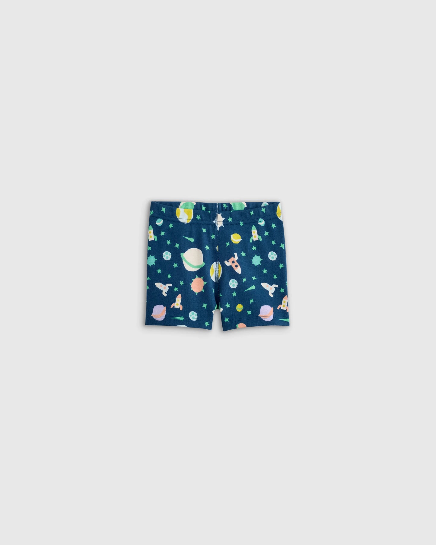 100% Organic Cotton Short Sleeve and Shorts Pajama Set - 12-18M / Navy Stripe