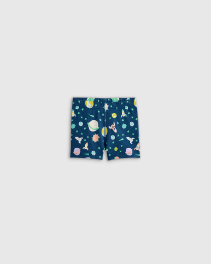 100% Organic Cotton Short Sleeve and Shorts Pajama Set - 12-18M / Navy Stripe
