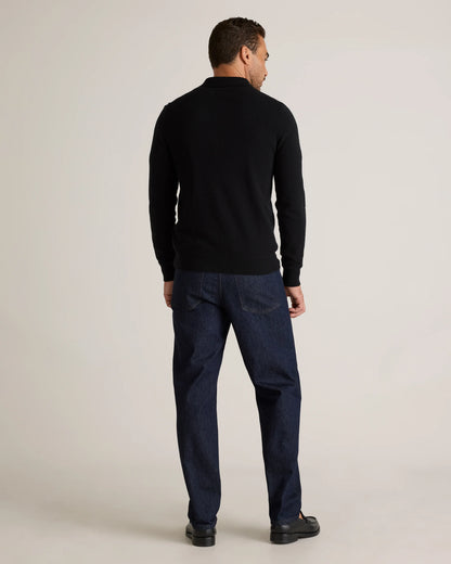 Mongolian Cashmere Polo Sweater - S / True Navy