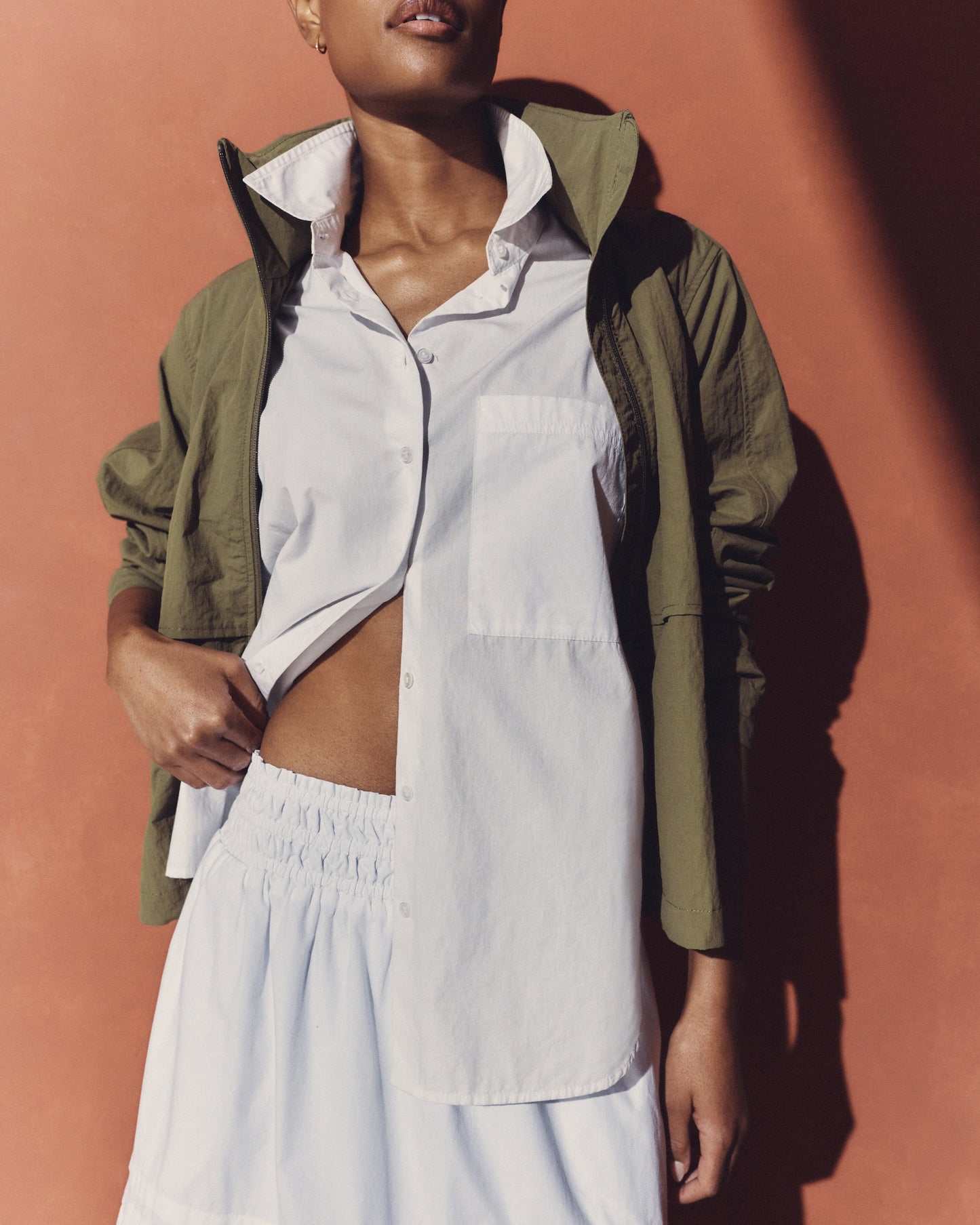 Water Repellent Windbreaker Jacket - XS / Praline
